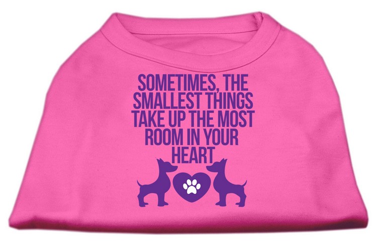 Smallest Things Screen Print Dog Shirt Bright Pink XS